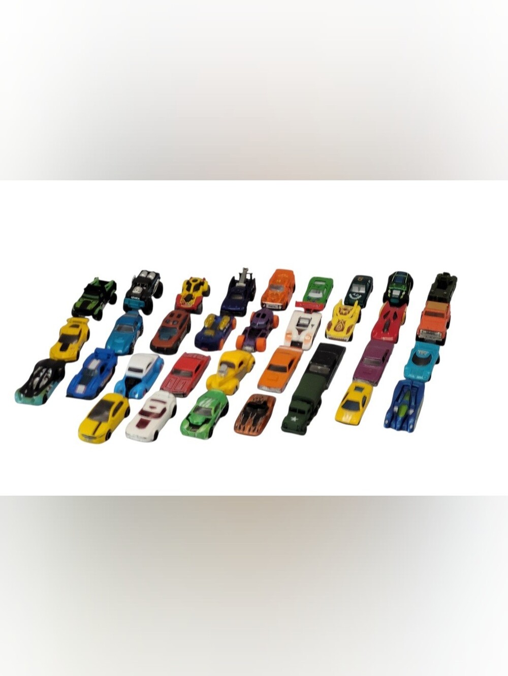 (#E)(Lot Of 34) Huge Mixed Bundle Assorted Die-Cast Cars Hot Wheels & Other Cars
